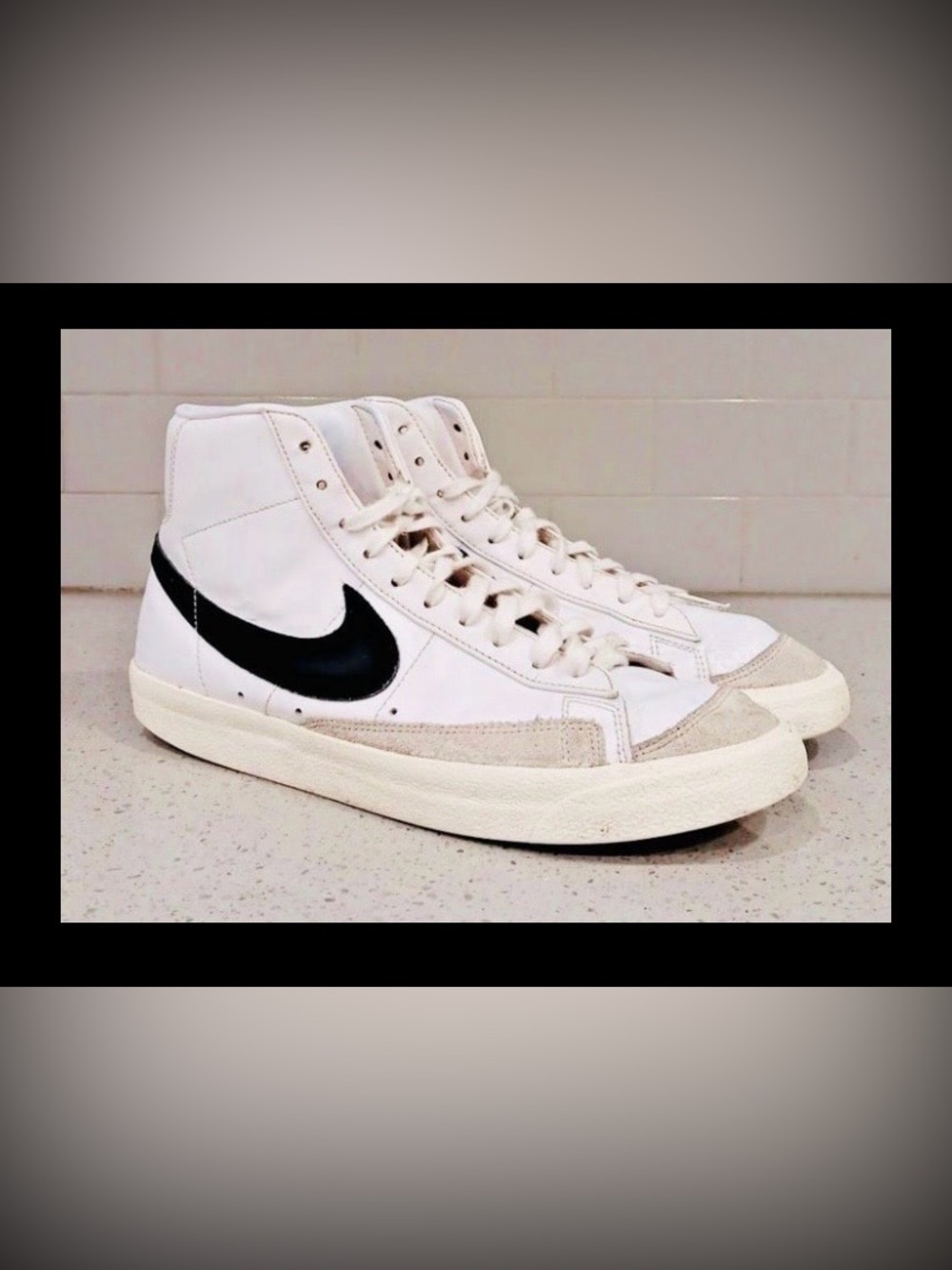 Nike Blazer Mid 77 Vintage White Black BQ6806-100 Sneakers Shoes-Womens 9